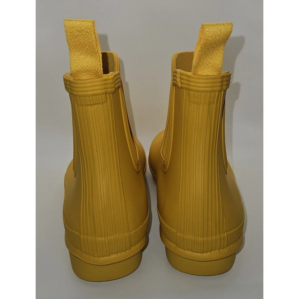 Hunter Original Chelsea Boot Short Waterproof Yellow Rain Boots Women's Sz 9 NEW - Picture 4 of 9